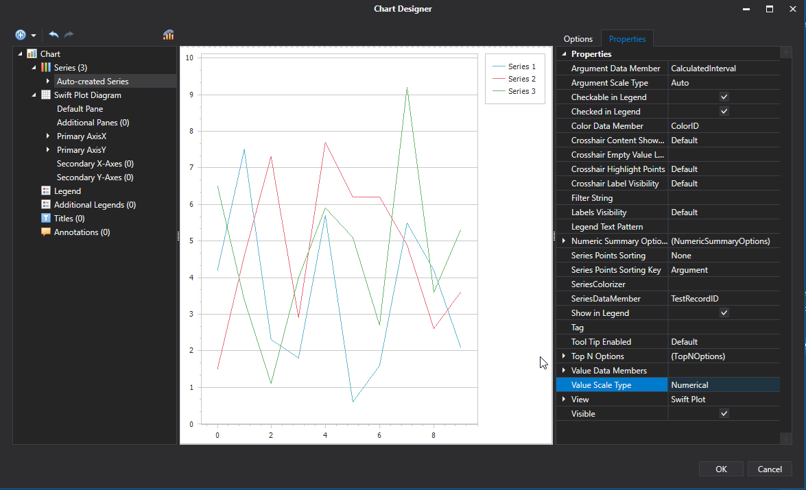 Chart with Dynamic Series | Sensor Test and Calibration User Manual